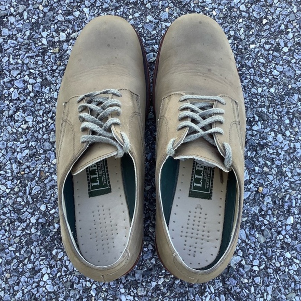 LL‎ Bean Men's Nubuck Suede Leather Vibram Sole Lace Up Shoes Size 10